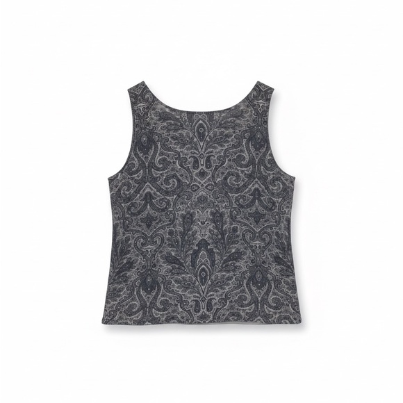 Jones New York Gray Paisley Blouse - Picture 4 of 7